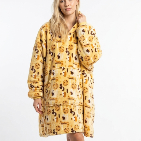 Sleepy Cobertor Vestível Oversized com Capuz Laranja Girafa