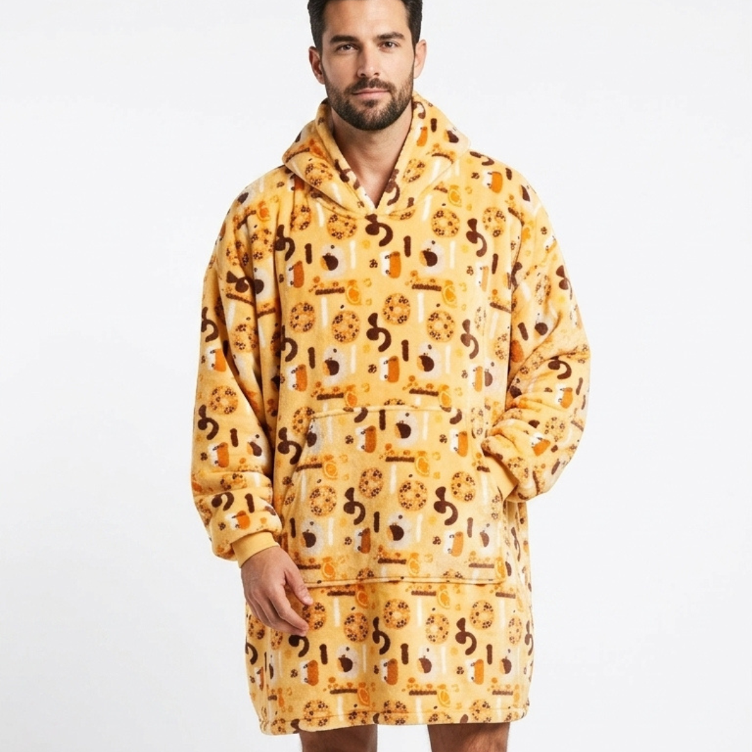 Sleepy Cobertor Vestível Oversized com Capuz Laranja Girafa