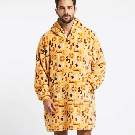 Sleepy Cobertor Vestível Oversized com Capuz Laranja Girafa