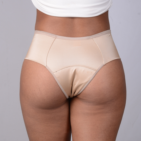 CALCINHA ABSORVENTE AMORE MIO - BEGE