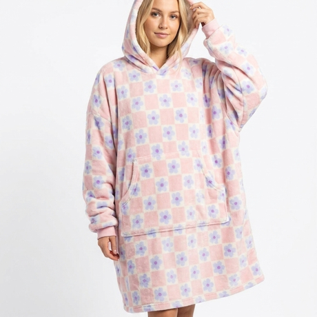 Sleepy Cobertor Vestível Oversized com Capuz Rosa