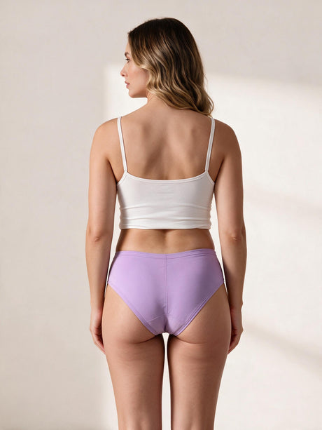 Calcinha Absorvente Biquíni Lilás Charmelle - vista traseira