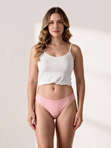 Calcinha Absorvente Biquíni Rosa Charmelle - vista frontal