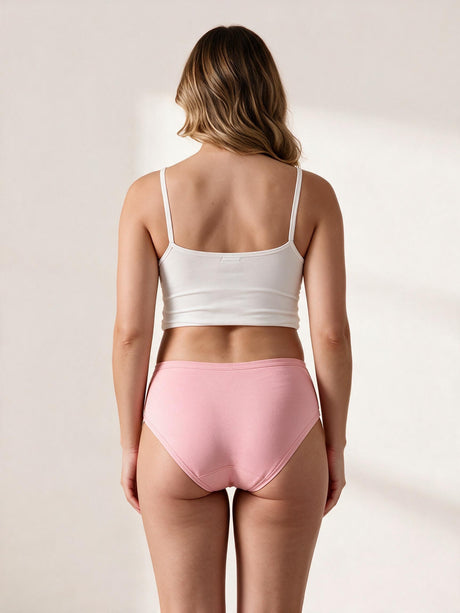 Calcinha Absorvente Biquíni Rosa Charmelle - vista traseira