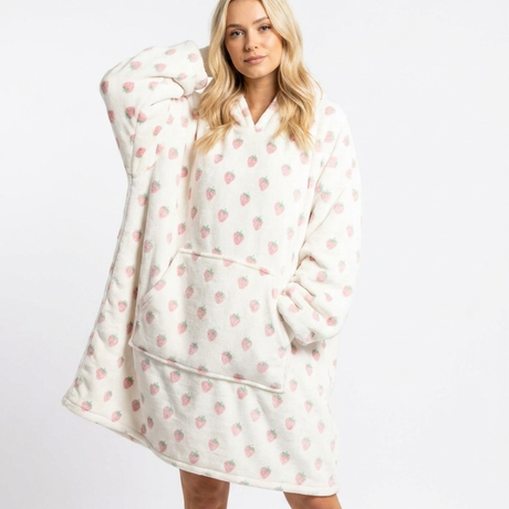Sleepy Cobertor Vestível Oversized com Capuz Off White Cerejas