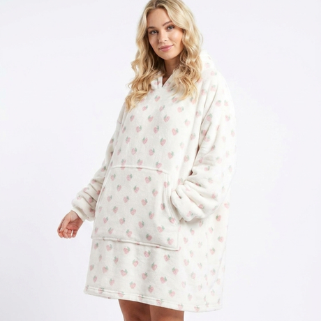 Sleepy Cobertor Vestível Oversized com Capuz Off White Cerejas