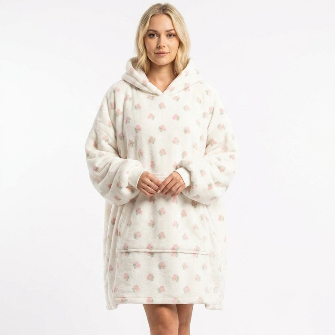 Sleepy Cobertor Vestível Oversized com Capuz Off White Cerejas