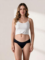 Calcinha Absorvente Hot Pants Uso Diário Preta - vista frontal