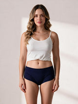 Calcinha Absorvente Hot Pants Noturna Azul Marinho Charmelle - vista frontal