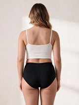 Calcinha Absorvente Hot Pants Noturna Preta Charmelle - vista traseira