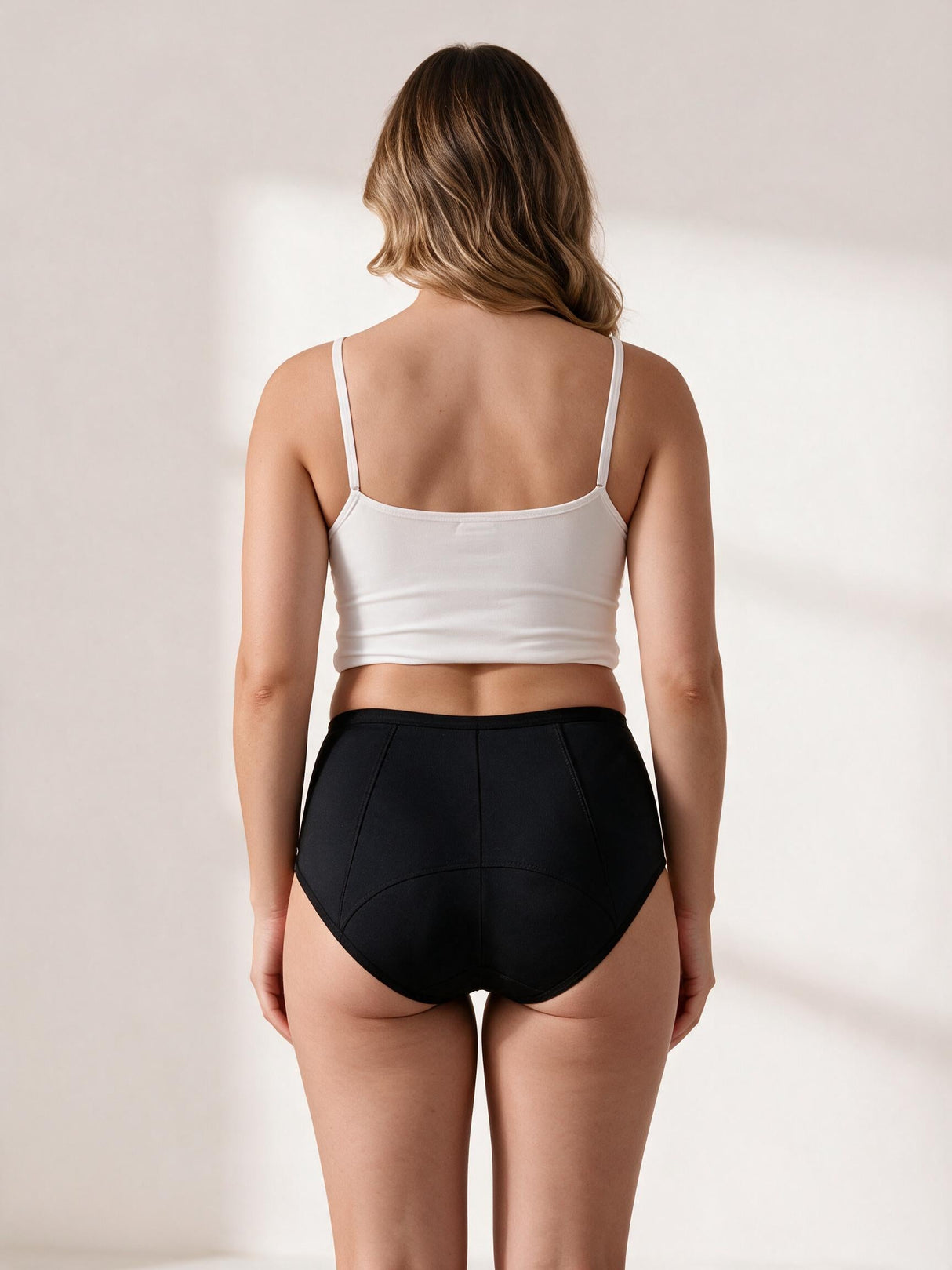 Calcinha Absorvente Hot Pants Preta Charmelle - vista traseira