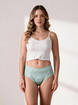 Calcinha Absorvente Hot Pants Verde Menta Charmelle - vista frontal